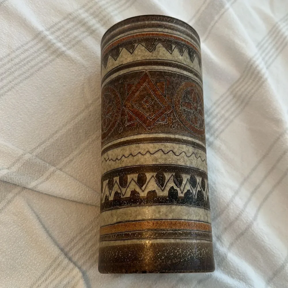 Beautiful Vintage Ceramic Vase from Italy PV. Signed!